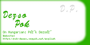 dezso pok business card